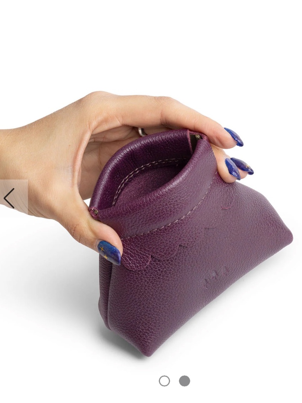 Portland Leather Penny Pouch Scallop Leather coin Pouch - Picture 2 of 2